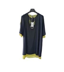 abito a sacco con dettagli lime